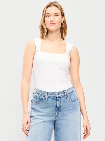 قميص بدون أكمام ذو فتحة مخيطة من Old Navy - زنابق بيضاء in Saudi Arabia