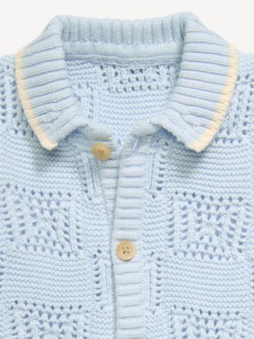 Old Navy Short-Sleeve Sweater-Knit One-Piece Romper for Baby - WINDOW BOX CROCHET in Saudi Arabia
