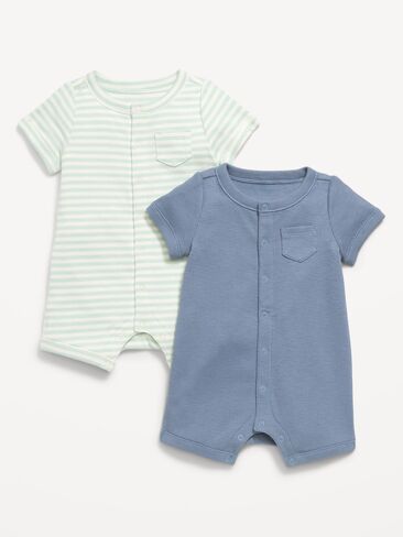 طقم رومبر من قطعة واحدة بأكمام قصيرة وجيب مضلع من Old Navy، قطعتان للأطفال - NIGHT CLOUD in Saudi Arabia