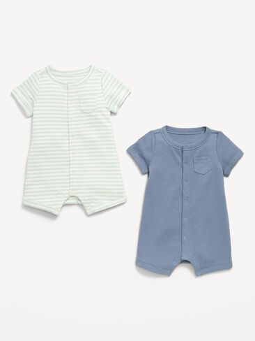 طقم رومبر من قطعة واحدة بأكمام قصيرة وجيب مضلع من Old Navy، قطعتان للأطفال - NIGHT CLOUD in Saudi Arabia