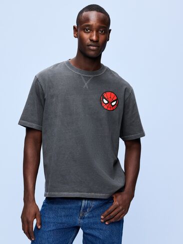 Old Navy Old Navy x Marvel Spider-Man Boxy Heavyweight Graphic T-Shirt for Men - Black Panthers in Saudi Arabia