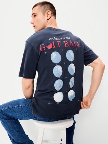 تي شيرت Old Navy PGA TOUR™ فضفاض ثقيل الوزن - DUSK NAVY in Saudi Arabia