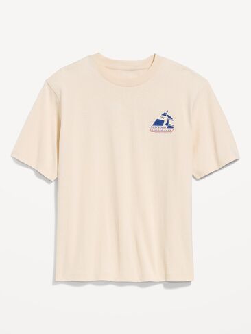 Old Navy Loose Heavyweight Graphic T-Shirt - Natural in Saudi Arabia