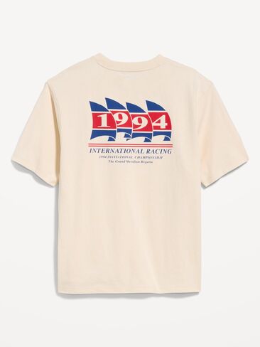 Old Navy Loose Heavyweight Graphic T-Shirt - Natural in Saudi Arabia