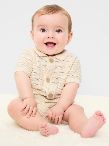 Old Navy Crochet Sweater-Knit Shirt and Shorts Set for Baby - Creme De La Creme in Saudi Arabia