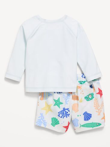Old Navy Long-Sleeve Rashguard Swim Top and Trunks Set for Baby - Sea Life in Saudi Arabia