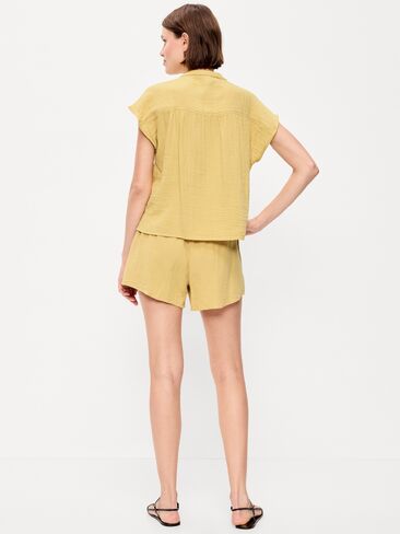 Old Navy High-Waisted Crinkle Gauze Shorts - SANDSTORM in Saudi Arabia