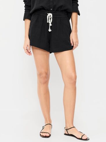 Old Navy High-Waisted Crinkle Gauze Shorts - Black Jack in Saudi Arabia