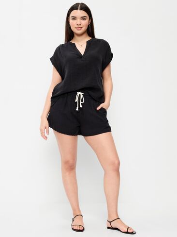 Old Navy High-Waisted Crinkle Gauze Shorts - Black Jack in Saudi Arabia