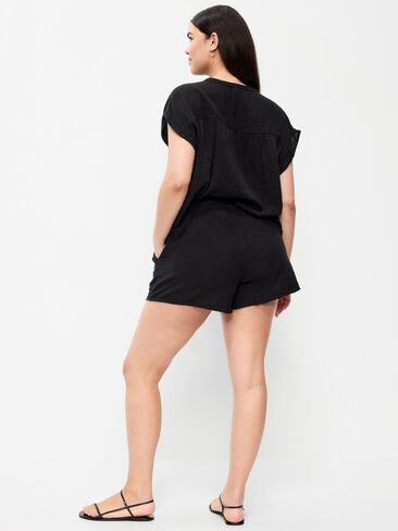 Old Navy High-Waisted Crinkle Gauze Shorts - Black Jack in Saudi Arabia