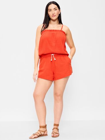 Old Navy High-Waisted Crinkle Gauze Shorts - Ornament Orange in Saudi Arabia