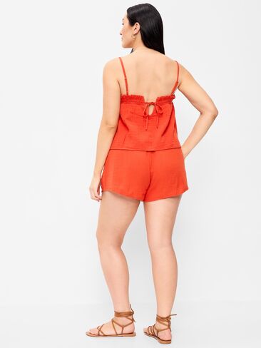 Old Navy High-Waisted Crinkle Gauze Shorts - Ornament Orange in Saudi Arabia