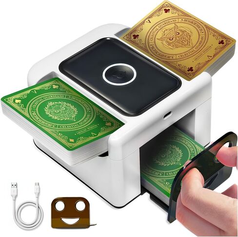CrazyOwl Automatic Card Shuffler Machine, Card Shuffler and Dealer for 1–2 Decks, Quiet Rechargeable Electric Card Shuffler for Poker, UNO & Card Games,Classic Black in Saudi Arabia