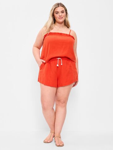 Old Navy High-Waisted Crinkle Gauze Shorts - Ornament Orange in Saudi Arabia