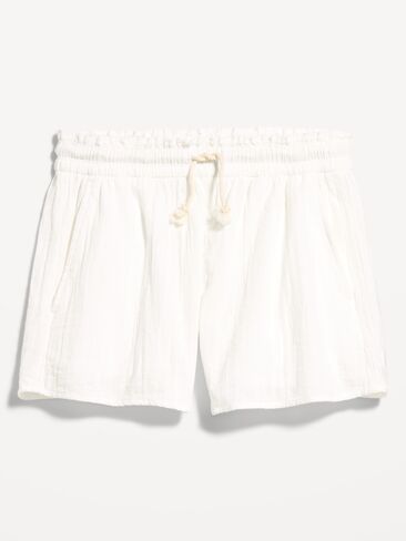 Old Navy High-Waisted Crinkle Gauze Shorts - White Lilies in Saudi Arabia