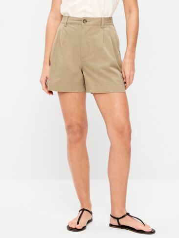 شورت OGC Chino عالي الخصر من Old Navy - درزة داخلية 4 بوصة - لوز محمص in Saudi Arabia