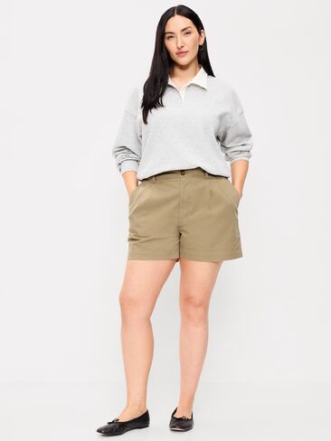 شورت OGC Chino عالي الخصر من Old Navy - درزة داخلية 4 بوصة - لوز محمص in Saudi Arabia