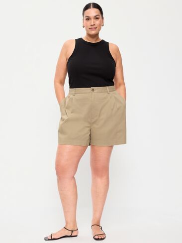 شورت OGC Chino عالي الخصر من Old Navy - درزة داخلية 4 بوصة - لوز محمص in Saudi Arabia