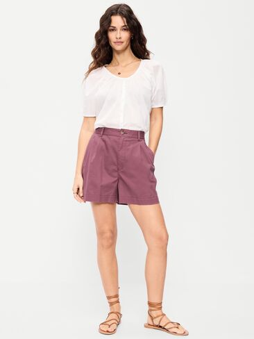 شورت OGC Chino عالي الخصر من Old Navy - درزة داخلية 4 بوصة - بنفسجي مترب in Saudi Arabia