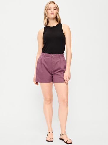 شورت OGC Chino عالي الخصر من Old Navy - درزة داخلية 4 بوصة - بنفسجي مترب in Saudi Arabia