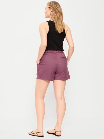 شورت OGC Chino عالي الخصر من Old Navy - درزة داخلية 4 بوصة - بنفسجي مترب in Saudi Arabia