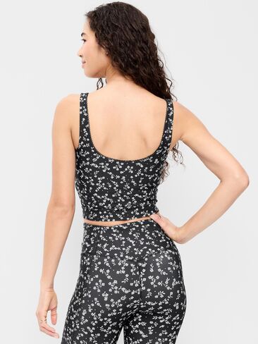 Old Navy Light Support PowerSoft Tank Top - Black Floral in Saudi Arabia