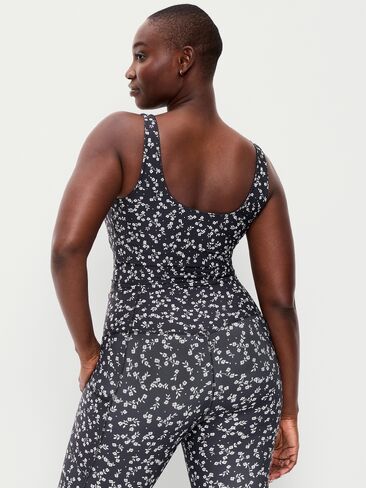 Old Navy Light Support PowerSoft Tank Top - Black Floral in Saudi Arabia