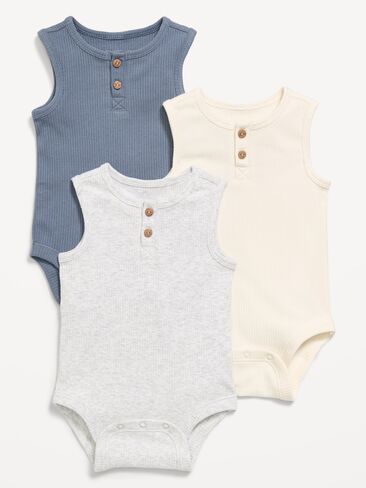 بدلة للجسم مضلعة بدون أكمام من Old Navy مكونة من 3 قطع للأطفال - NIGHT CLOUD in Kuwait