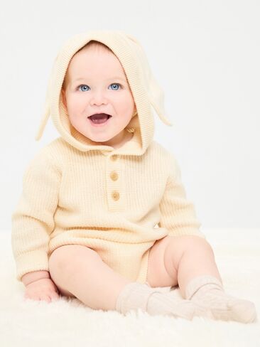 Old Navy Critter Hooded Sweater-Knit One-Piece for Baby - Creme De La Creme in Saudi Arabia