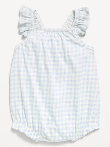 رومبر مطبوع بدون أكمام بأطراف كشكش للأطفال من Old Navy - قماش قطني أزرق in Saudi Arabia