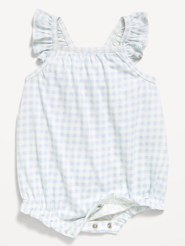 رومبر مطبوع بدون أكمام بأطراف كشكش للأطفال من Old Navy - قماش قطني أزرق in Saudi Arabia
