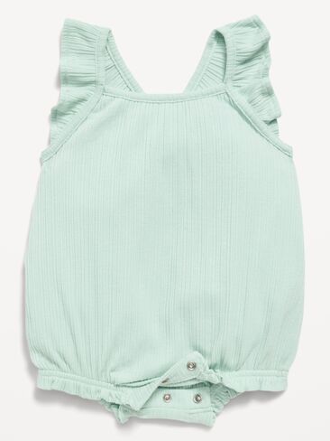 Old Navy Sleeveless Ruffle-Trim Romper for Baby - G SOLID BUBBLE:TLLNDSIA in Saudi Arabia