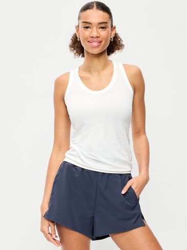 Old Navy Fluid Seamless Fitted Racerback Tank - White Stripe in Saudi Arabia