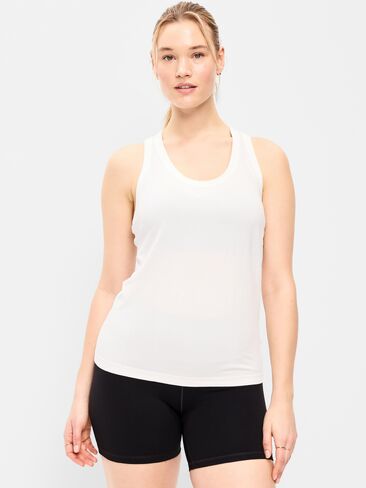 Old Navy Fluid Seamless Fitted Racerback Tank - White Stripe in Saudi Arabia