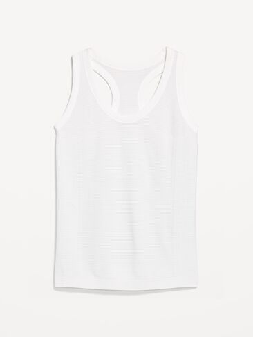 Old Navy Fluid Seamless Fitted Racerback Tank - White Stripe in Saudi Arabia