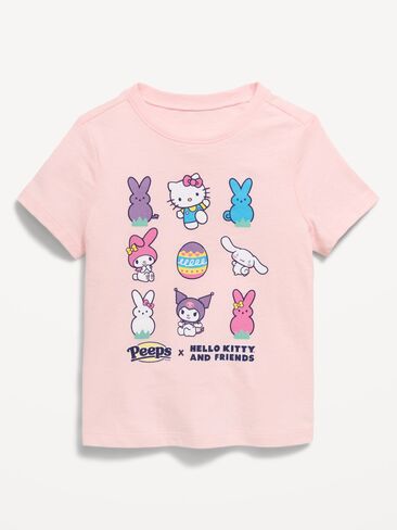 تي شيرت برسومات عيد الفصح من Old Navy PEEPS® x Hello Kitty® للفتيات الصغيرات - وردي سماوي in Kuwait