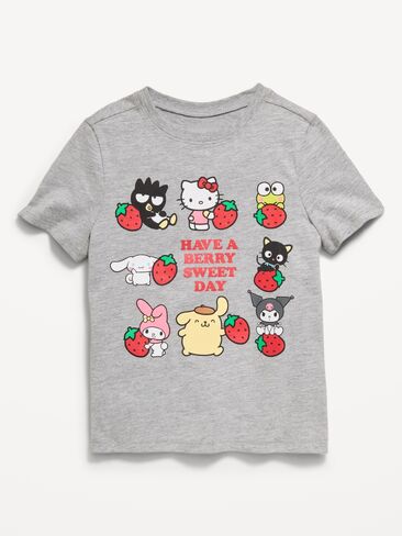 تي شيرت برسومات Old Navy Hello Kitty® للفتيات الصغيرات - رمادي منقط in Kuwait