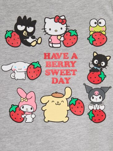 تي شيرت برسومات Old Navy Hello Kitty® للفتيات الصغيرات - رمادي منقط in Kuwait