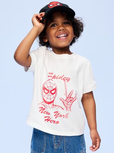 تي شيرت Old Navy Old Navy x Marvel Spider-Man Graphic Ringer للأولاد الصغار - Calla Lilies in Kuwait