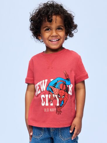 تي شيرت Old Navy Old Navy x Marvel Spider-Man Graphic Ringer للأولاد الصغار - مانزانيتا in Kuwait