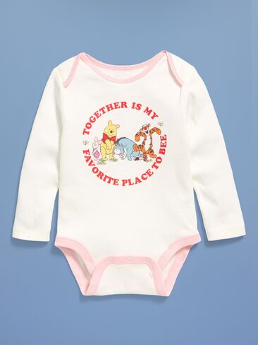 Old Navy Old Navy x Disney Winnie the Pooh Long-Sleeve Bodysuit for Baby - Sea Salt in Saudi Arabia