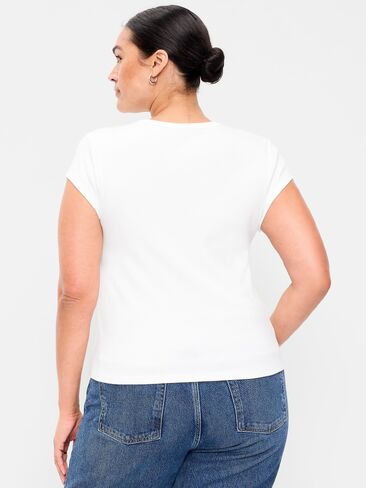 Old Navy Snug High V-Neck T-Shirt - White Lilies in Saudi Arabia