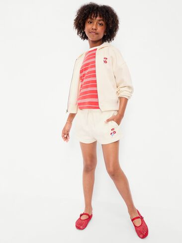 Old Navy High-Waisted Favorite Fleece Shorts for Girls - Creme De La Creme in Saudi Arabia