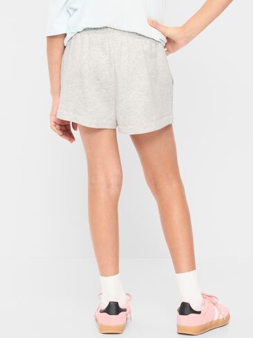 Old Navy High-Waisted Favorite Fleece Shorts for Girls - Light Heather Gray in Saudi Arabia