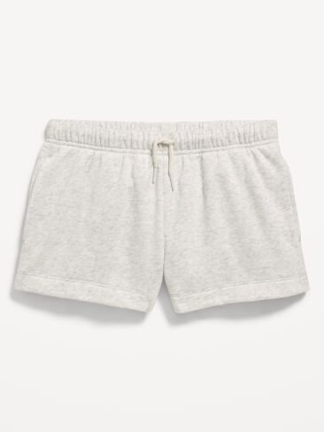 Old Navy High-Waisted Favorite Fleece Shorts for Girls - Light Heather Gray in Saudi Arabia