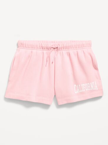 Old Navy High-Waisted Favorite Fleece Shorts for Girls - Pink Sky in Saudi Arabia