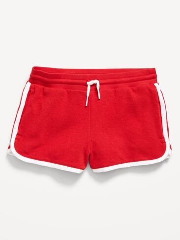 Old Navy Dolphin-Hem Terry Shorts for Girls - Red Buttons in Saudi Arabia