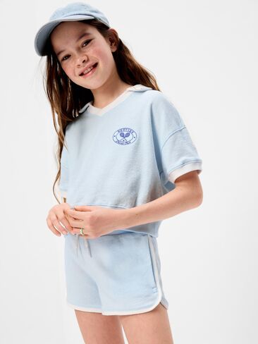 Old Navy Dolphin-Hem Terry Shorts for Girls - ICED WATER in Saudi Arabia