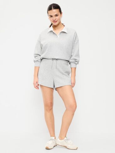 Old Navy Relaxed Dynamic Fleece Pique Shorts - Heather Grey in Saudi Arabia
