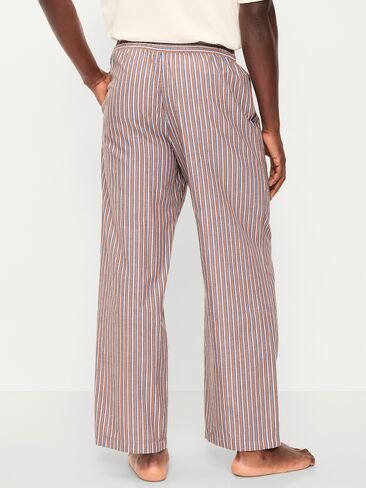 Old Navy Baggy Poplin Boxer Pajama Pants - Blue/Brown Stripes in Saudi Arabia